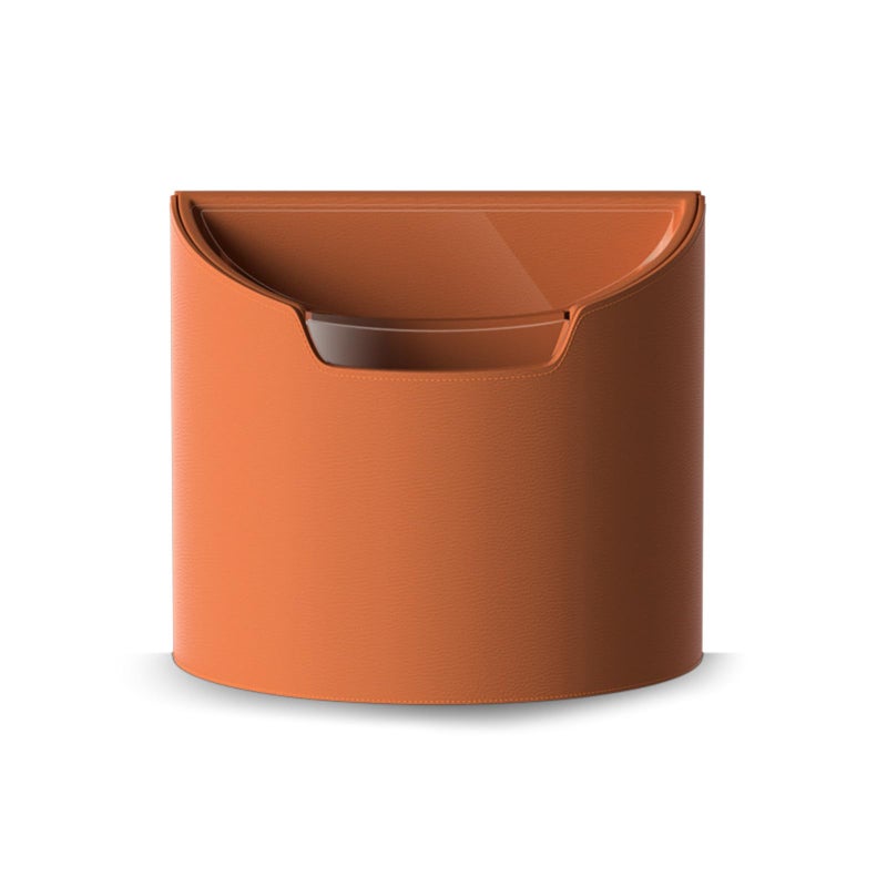 LoopTime Leakproof Car Trash Can,Mini Car Trash Bin for SUV and Truck,Small Removable Liner Garbage Can,Waterproof Automotive Trash Can for Vehicle,Home,Office,Multipurpose,Easy to Clean (Orange) - Image 1