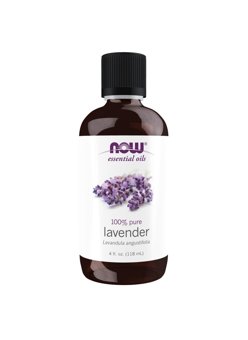 Now Foods NOW Foods Essential Oils, Lavender Oil, Soothing Aromatherapy Scent, Steam Distilled, 100% Pure, Vegan, Child Resistant Cap, 4-Ounce  - Image 1