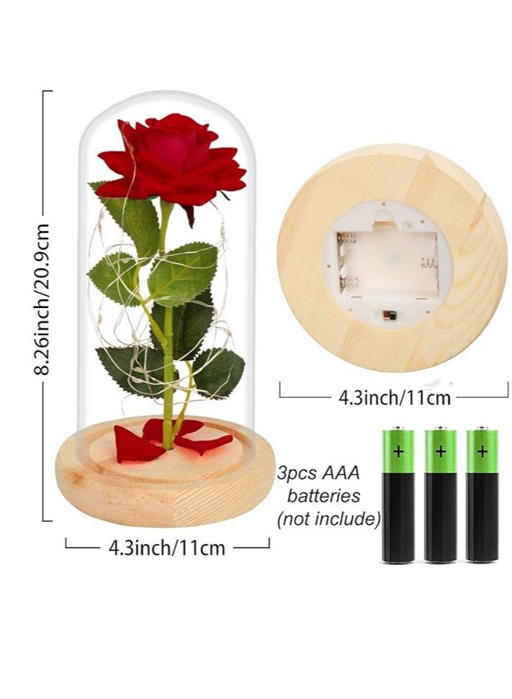Artificial Flowers Galaxy Rose Beauty and The Beast Gifts Rose flower Gifts for Girlfriend,Her,Mom,Women roses Flower Gift Valentine Day Mothers Gifts Forever Infinity Crystal Glass Birthday Gifts (A) - Image 3
