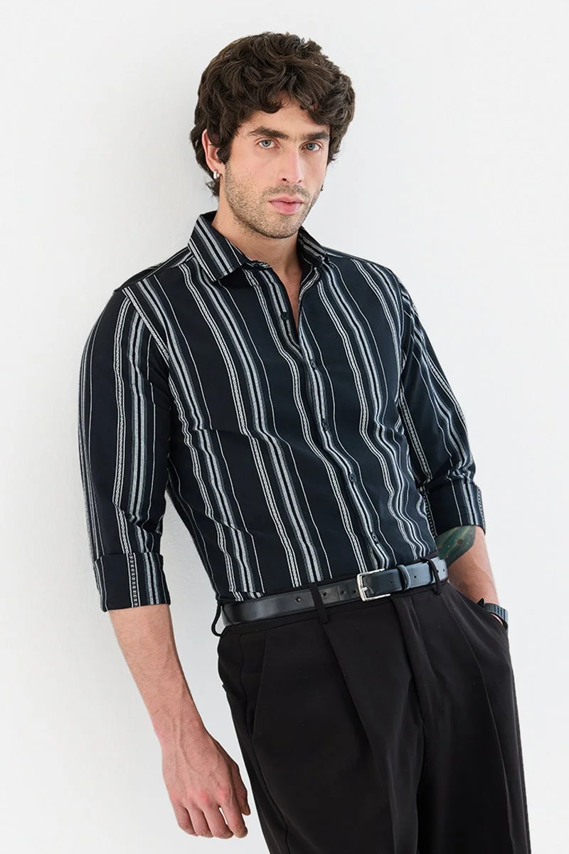 SNITCH Stripes Slim Fit Shirt