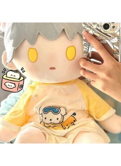 20cm Baby Clothes Two-Dimensional One-Piece 40cm Baby Clothes Cotton Clothes Love Of Light And Night Sitting Posture Changing Pajamas Skirt-Specification:40CM-Color:Duck Car Puppy Clothes [excluding Doll Accessories]