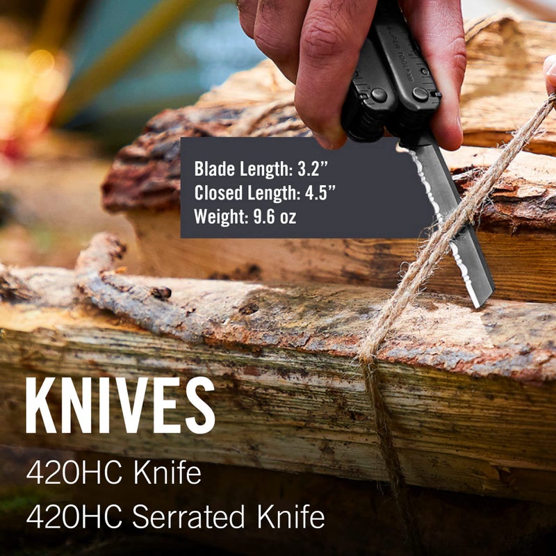 LEATHERMAN, Super Tool 300 Multitool with Premium Replaceable Wire Cutters and Saw, Black with MOLLE Sheath - Image 2