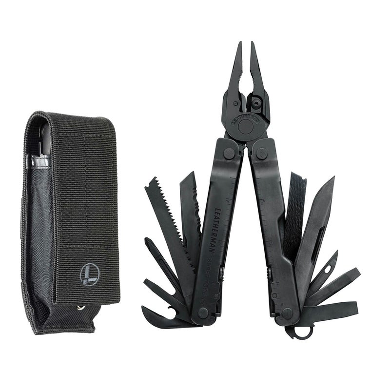 LEATHERMAN, Super Tool 300 Multitool with Premium Replaceable Wire Cutters and Saw, Black with MOLLE Sheath - Image 1