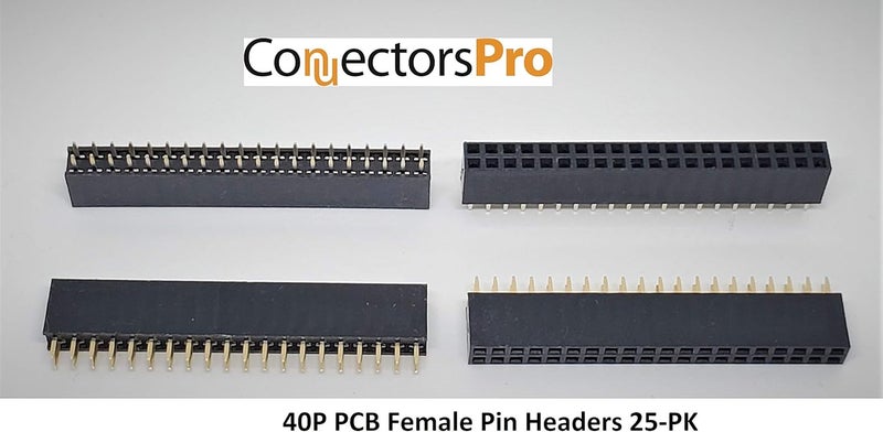 Connectors Pro 25-Pack 40P 2.54mm 0.1" Pitch PCB Female Pin Headers 2x20 Dual Rows - Image 2