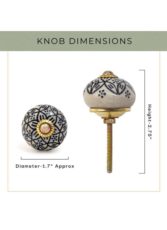 RAJRANG BRINGING RAJASTHAN TO YOU Dresser Drawer Knobs Pack of 30 for Cabinet and Furniture Multicolor Ceramic Hand Painted Antique Floral Cupboard Round Pull Knob  - Image 3