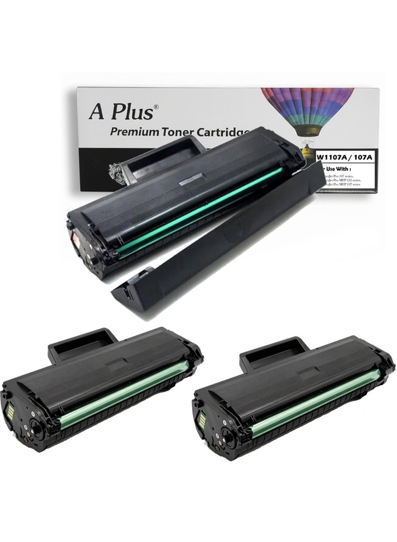 A PLUS APlus Compatible 107A W1107A Black 3 Pieces Toner Cartridge for HP Laser 107a, 107w, MFP 135a, 135w, 135nw, 137fnw - Image 1