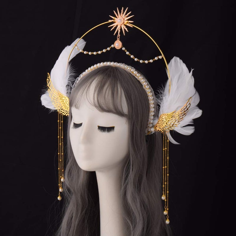 BLESSUME Halo Crown Mary Goddess Headband Women's Halloween Costume Goddess Headpiece (Style 17) - Image 2
