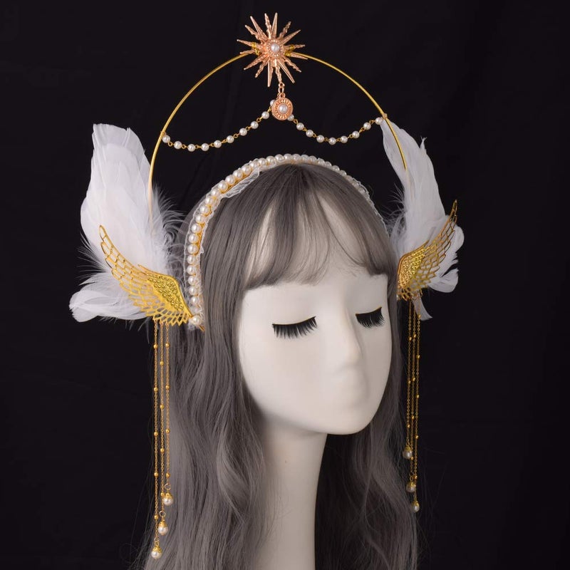 BLESSUME Halo Crown Mary Goddess Headband Women's Halloween Costume Goddess Headpiece (Style 17) - Image 4