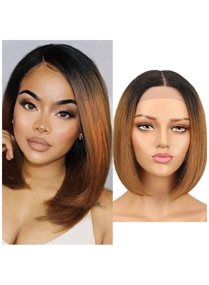 إستيل باروكة فايبر أزياء قصيرة مقاومة للحرارة ، بني ، أشقر نمط رقم 7 - Image 2