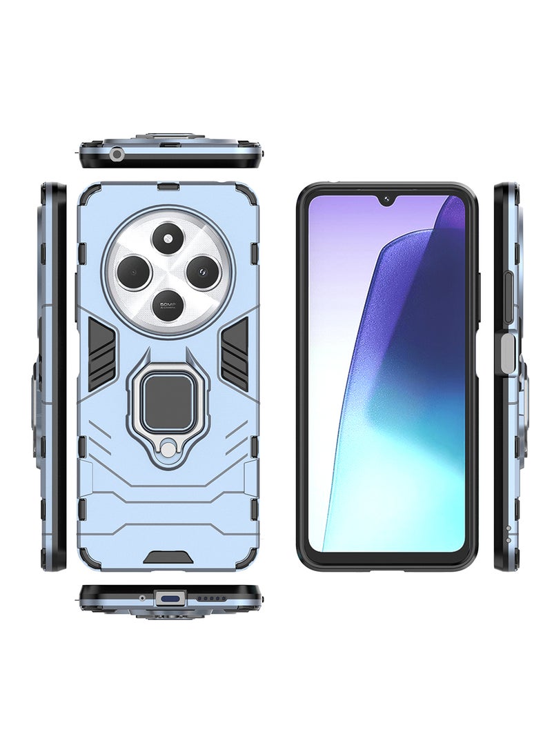 Generic Case for Xiaomi Redmi 14C 4G / Poco C75 with Kickstand, PC+TPU Dual-Layer,Blue  - Image 2