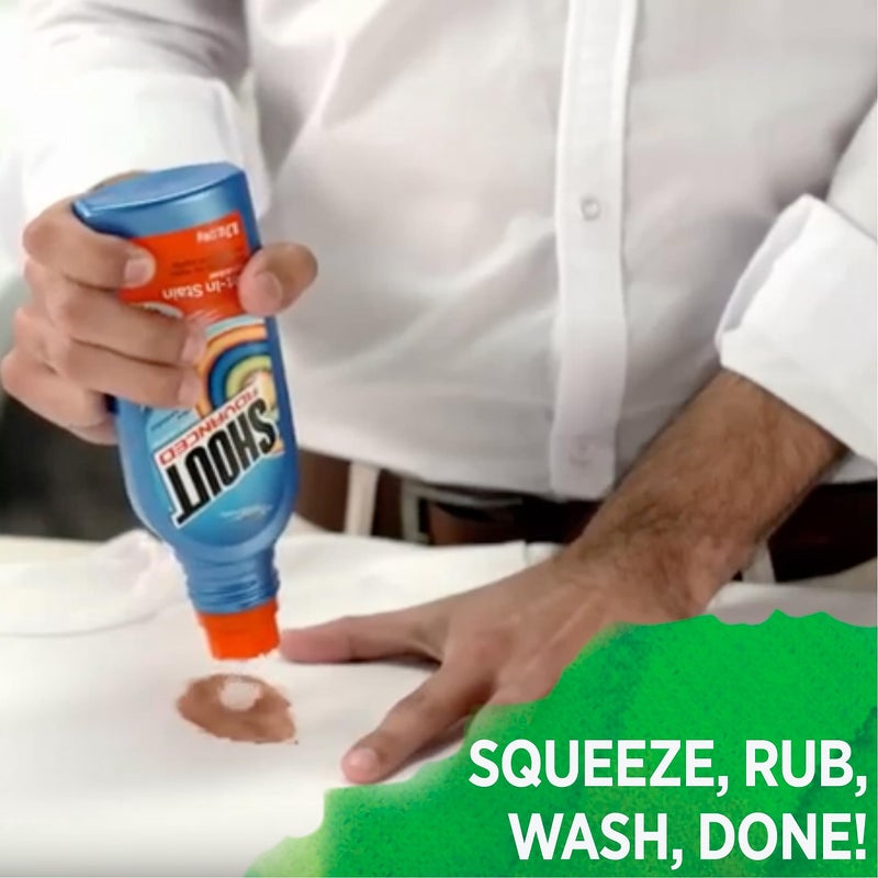 Shout جل شوت المتقدم لإزالة البقع للملابس، جل مركز للغاية مع فرشاة فرك مدمجة للبقع العميقة، 8.7 أونصة - Image 5