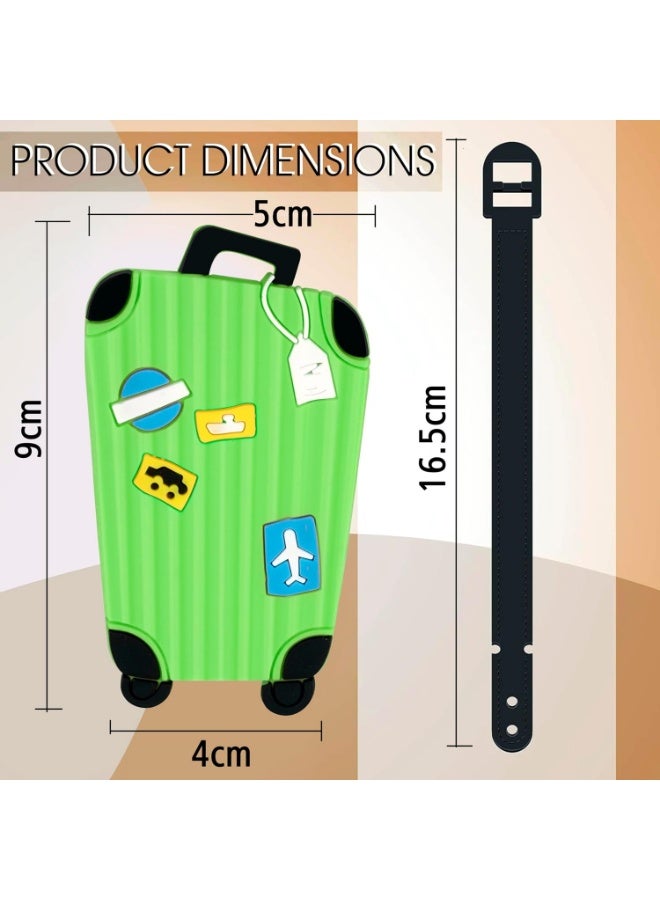 Chabeia 5 Luggage Tags, with Silicon Strap Travel Bag Tags for Easily Identification of Bags (Multicolour) - Image 2