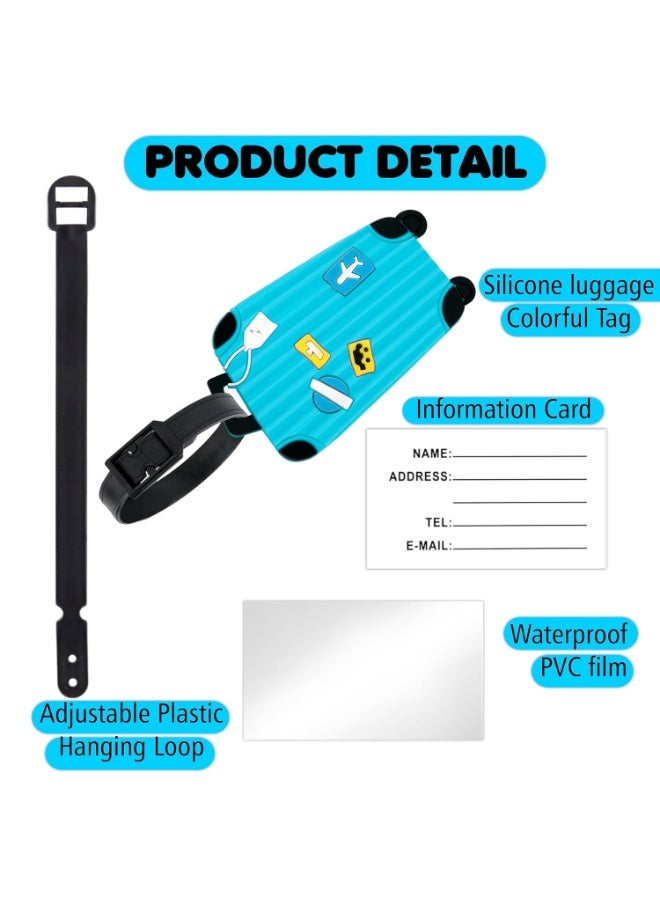 Chabeia 5 Luggage Tags, with Silicon Strap Travel Bag Tags for Easily Identification of Bags (Multicolour) - Image 5