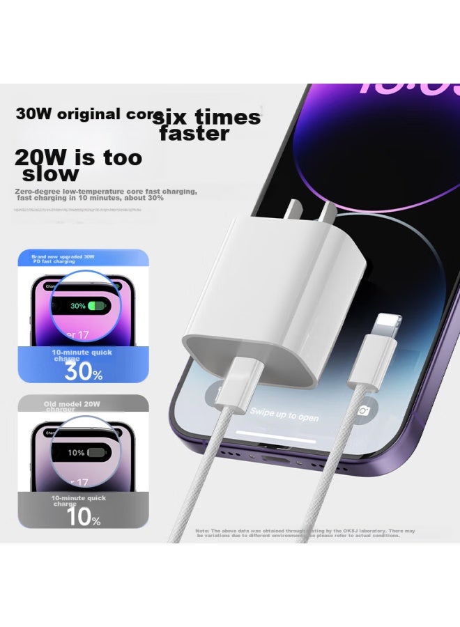 Oksj 30w Fast Charging Kit For Apple Charger Cable , Iphone 14 Pro/pro Max/plus Phone Charger With Data Cable - Image 4