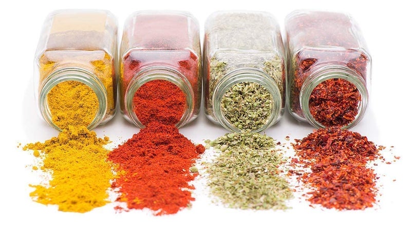 ReyoxSalt Pepper Glass Jar Spice Holder Dispensers Oregano and Chilly Flakes Dispenser Shaker Masala jar Spice Container Square 120 ML Each Bottle Pack of 6 - Image 2
