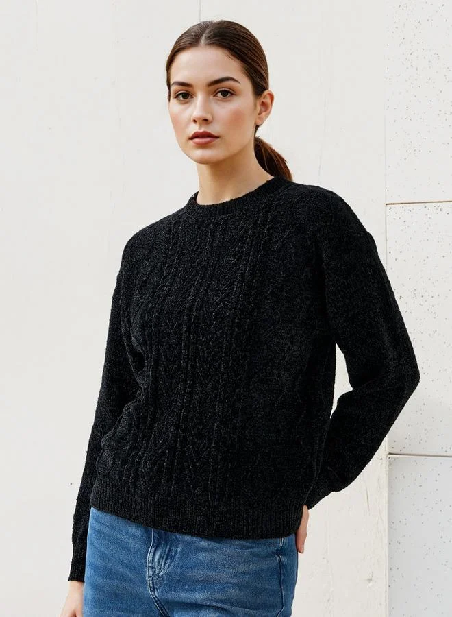 2Xtremz 2Xtremz Textured Chenille Sweater with Long Sleeves