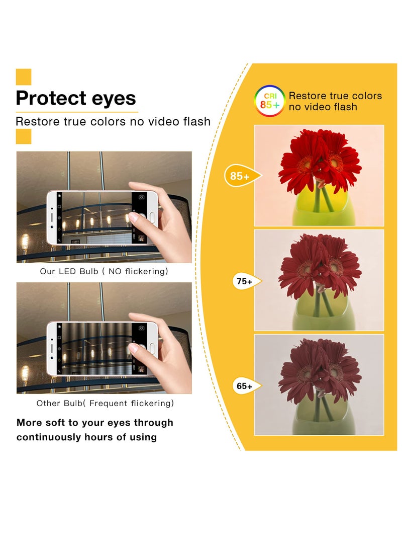 SYOSI E12 Led Bulb, 6Pcs Dimmable Candelabra Base Equivalent Retro Edison Light Bulbs 25W, CRI 90+ 2200K Glass 3W E12 T25 Filament Chandelier Light Bulb,  Edison LED Filament Light Bulb - Image 5