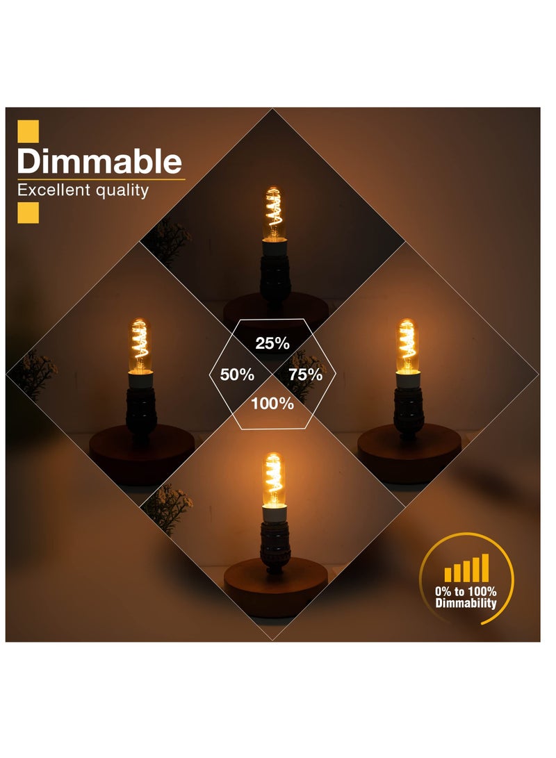 SYOSI E12 Led Bulb, 6Pcs Dimmable Candelabra Base Equivalent Retro Edison Light Bulbs 25W, CRI 90+ 2200K Glass 3W E12 T25 Filament Chandelier Light Bulb,  Edison LED Filament Light Bulb - Image 3