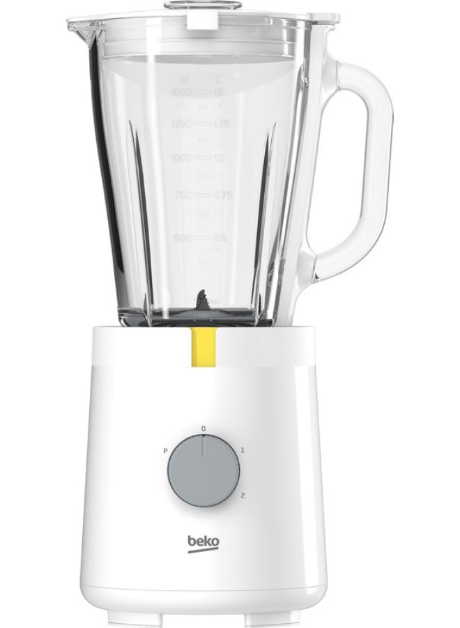 Beko Blender, 600 Watt, 1.5 Liter, 2 Speeds, TBN62608W - White