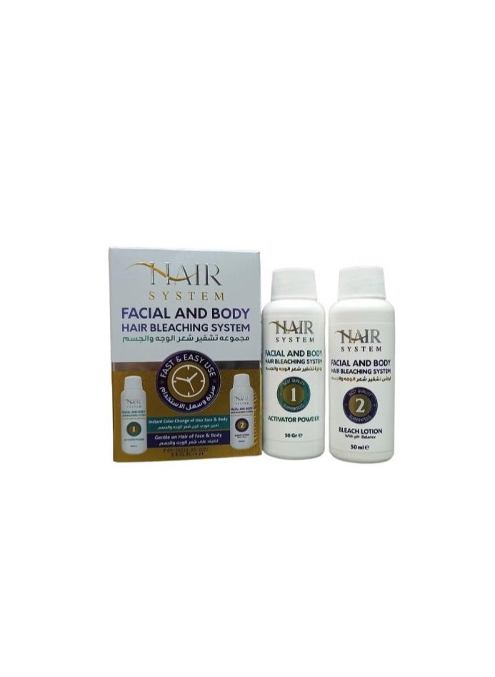 HAIR SYSTEM Quick And Easy To Use Facial And body Hair Bleaching Kit  - Image 1