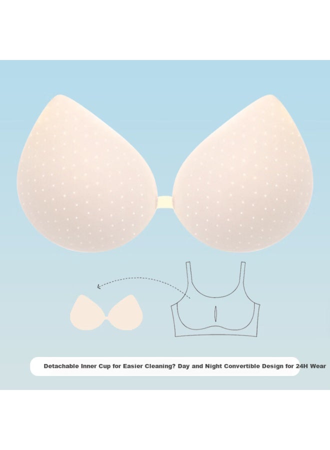 Gujin Seamless Women's Small Bust Push-up Summer Thin Sports One-piece Back Beauty Wireless Bra - Image 2