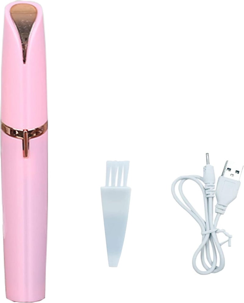 USB Rechargeable Portable Electric Eyebrow Trimmer for WomenPainless Precision Eyebrow Hair RemoverSafe Eyebrow Shaver Razor Tool for face Leg Lip Armpit HandPink