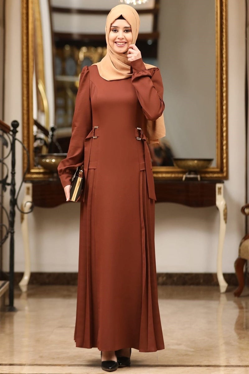 Esilanur Arya Hijab Dress Brown - Image 1