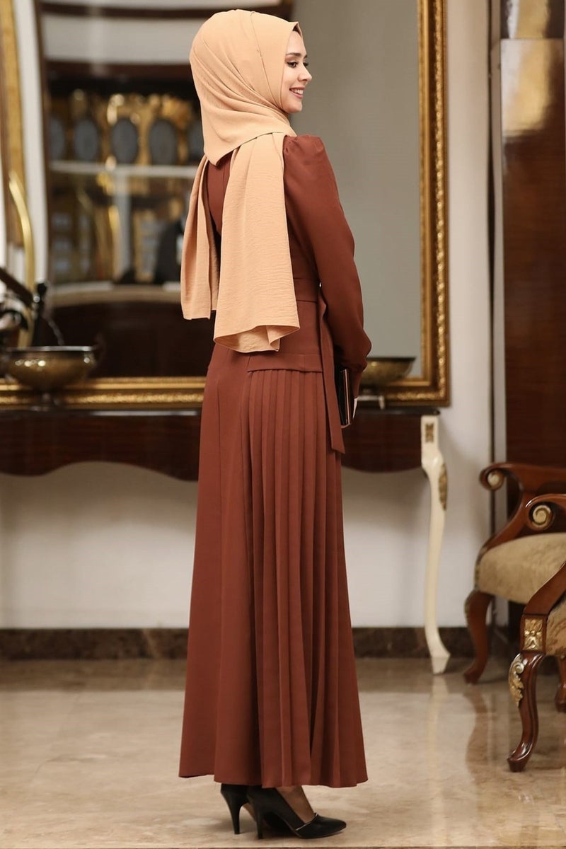 Esilanur Arya Hijab Dress Brown - Image 3