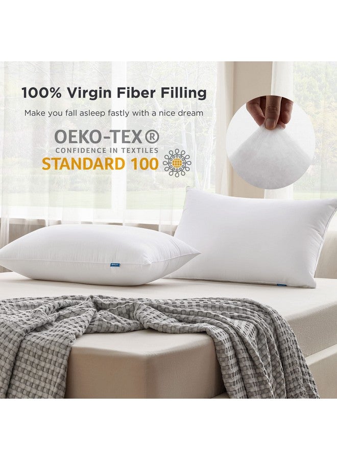 Bedsure Bedsure Pillows Standard Size Set of 2 - Standard Size Bed Pillows 2 Pack Premium Down Alternative Hotel Pillows Set of 2- Soft and Supportive Dorm Pillows for Side and Back Sleeper  - Image 4