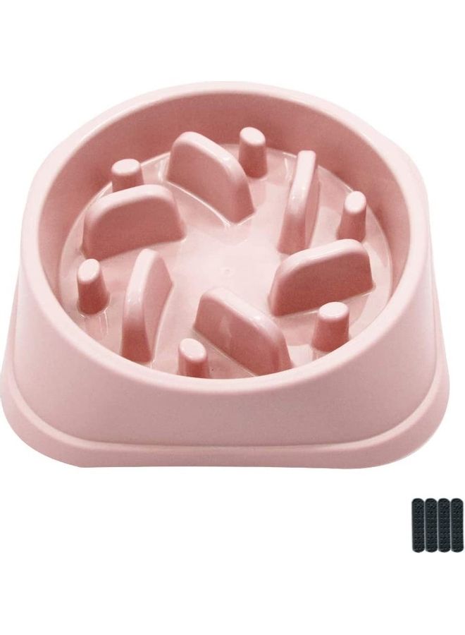 NIBEMINENT Pet Slow Feeder Bowl Pink 7.5x1.8x7.1inch