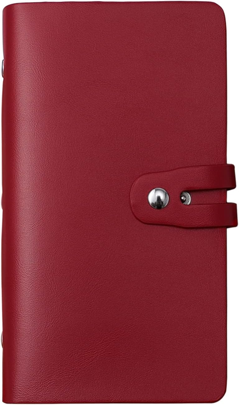 Romozi RFID Credit Card Holder, Leather Business Card Organizer with 96 Card Slots, Credit Card Case for Managing Your Different Cards and Important Documents to Prevent Loss or Damage (Dark Red) - Image 1