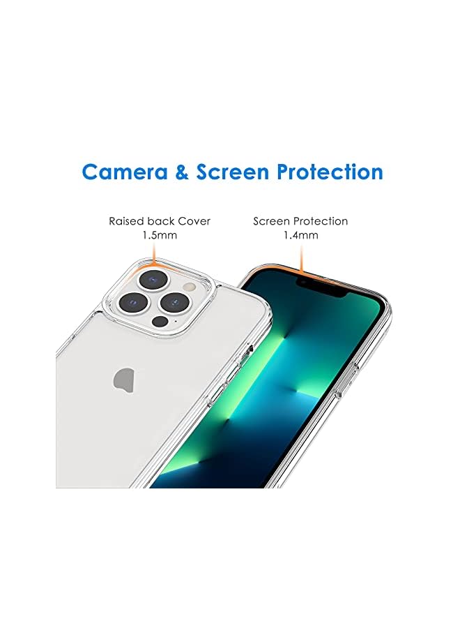 جي تيك Case for iPhone 13 Pro 6.1 بوصة ، غير صفراء من الصدمات غير الصفراء ، واضطراب مضاد للخلع (واضح) مرة أخرى (واضح) - Image 3