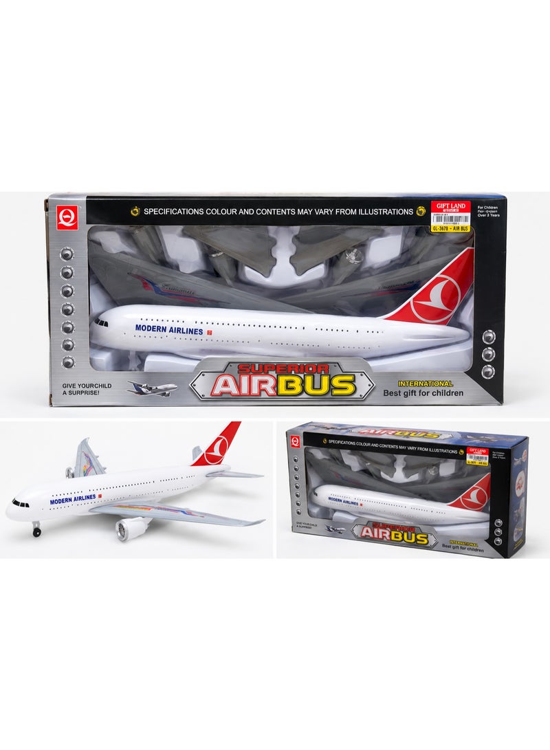طائرة ركاب Superior Air Bus للأطفال – لعبة طائرة واقعية مزودة بإضاءة وأصوات، لعبة تعليمية لعشاق الطيران - Image 1