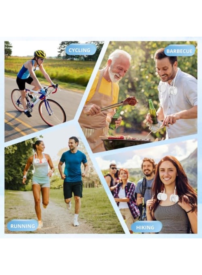 نيبمينينت مروحة عنق، مروحات بلا شفرات محمولة، مروحة قابلة للطي قابلة للشحن بسعة 4000 مللي أمبير، 3 سرعات وقوة تبريد محسّنة، مروحة شخصية تعمل بدون استخدام اليدين، USB للرجال والنساء، للخارج والسفر، هدية مثالية (بيضاء) - Image 5