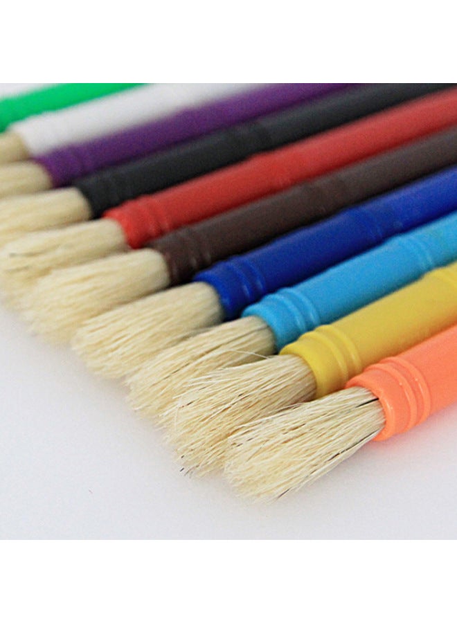 Xinbowen Children's Painting Plastic 10-color Pen Washing Cup 10-color Bristle Graffiti Painting Brush Suit - Image 4