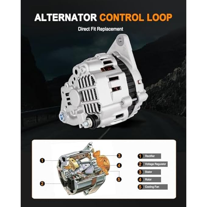 ASAPE New Alternator Fit for 2002-2004 for Mitsubishi Lancer 2.0L 1998-2002 for Mitsubishi Mirage 1.8L, Replace OE 13787 - Image 3