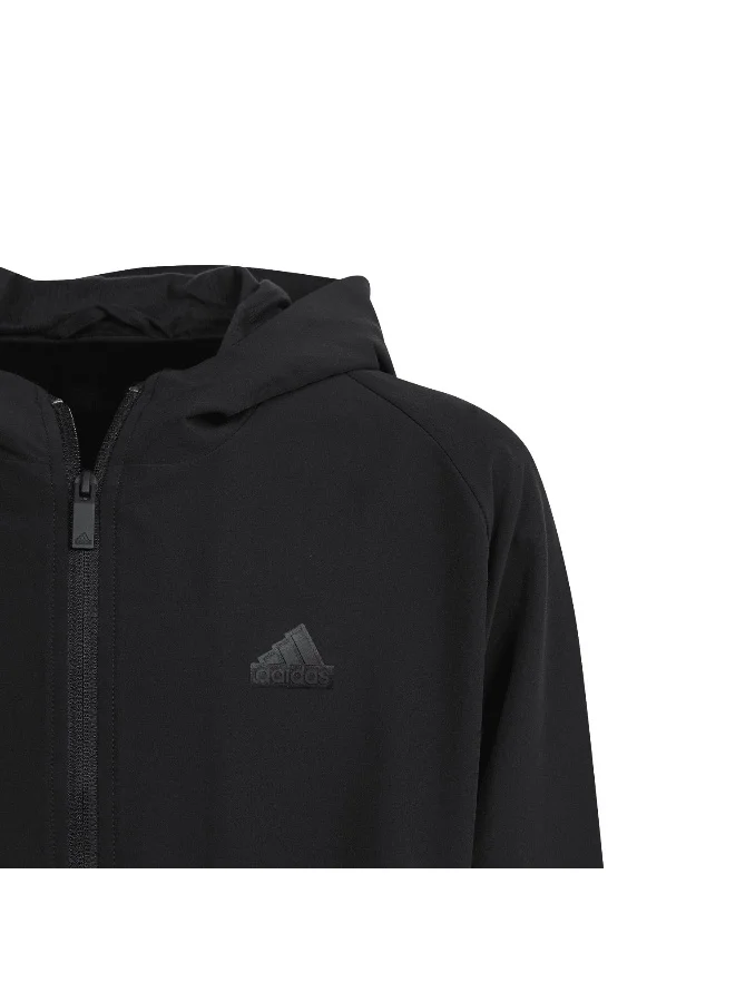 adidas adidas J Zne Q2 Fz Black Training Track Tops 7-8Y