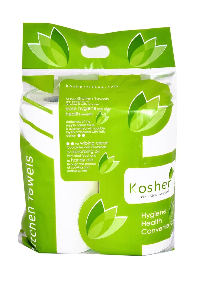 Kosher Kitchen 2 in 1 Tissue/Towel Paper Roll, 2 ply - 95 pulls each - total 570 pulls, combo of 3 (6 rolls) - Image 5