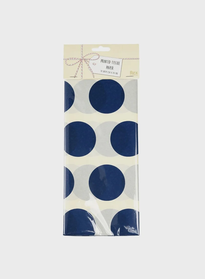 Rex London Tissue Paper (10 Sheets) - Navy On White Spotlight