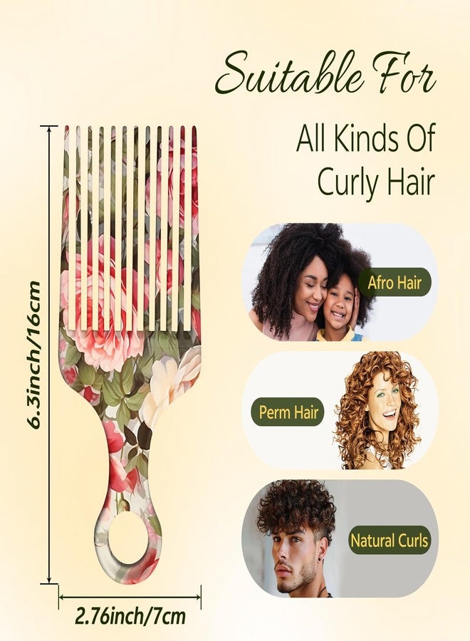 GABraden 2 Pcs Afro Pick Comb for Natural Curly Hair,Portable Styling Hair Pick for Travel,Anti-Static,Cute Afro Comb for Women Men and Girls(Pink-T1) - Image 2