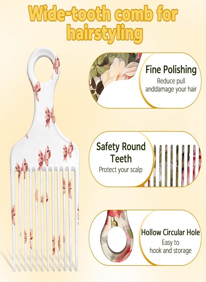 GABraden 2 Pcs Afro Pick Comb for Natural Curly Hair,Portable Styling Hair Pick for Travel,Anti-Static,Cute Afro Comb for Women Men and Girls(Pink-T1) - Image 3