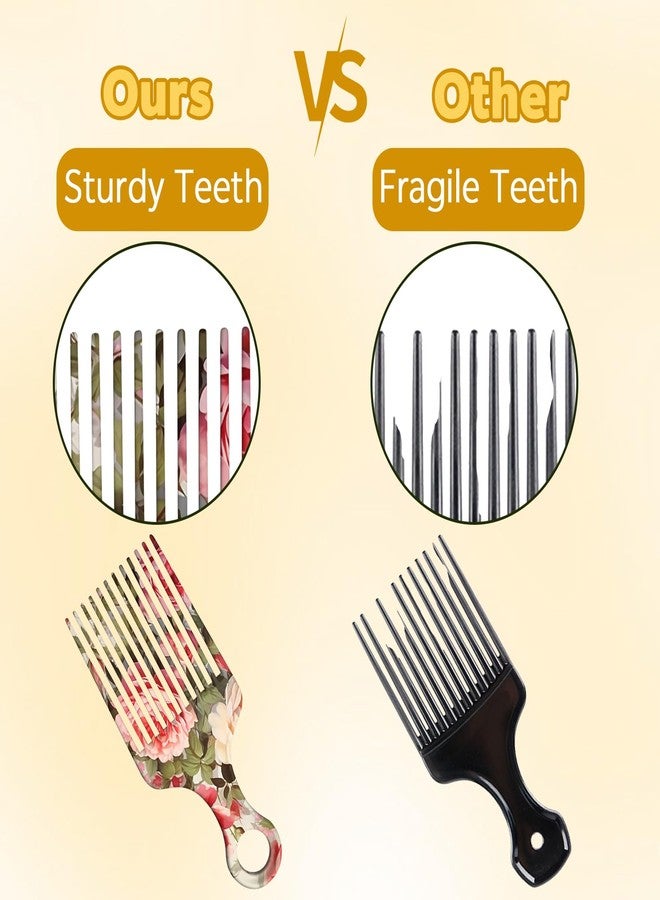 GABraden 2 Pcs Afro Pick Comb for Natural Curly Hair,Portable Styling Hair Pick for Travel,Anti-Static,Cute Afro Comb for Women Men and Girls(Pink-T1) - Image 4