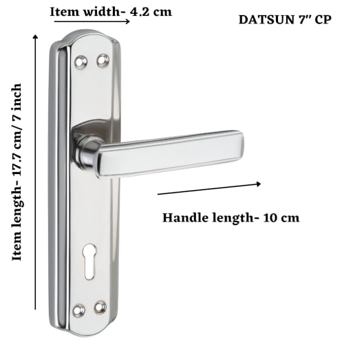 SARDAR Black & Gold 7 Inch Iron Mortise Door Handle Lock Set for Main Door & Bedroom | Heavy Duty Premium Complete Fitting Set | DatsunBGold - Image 2