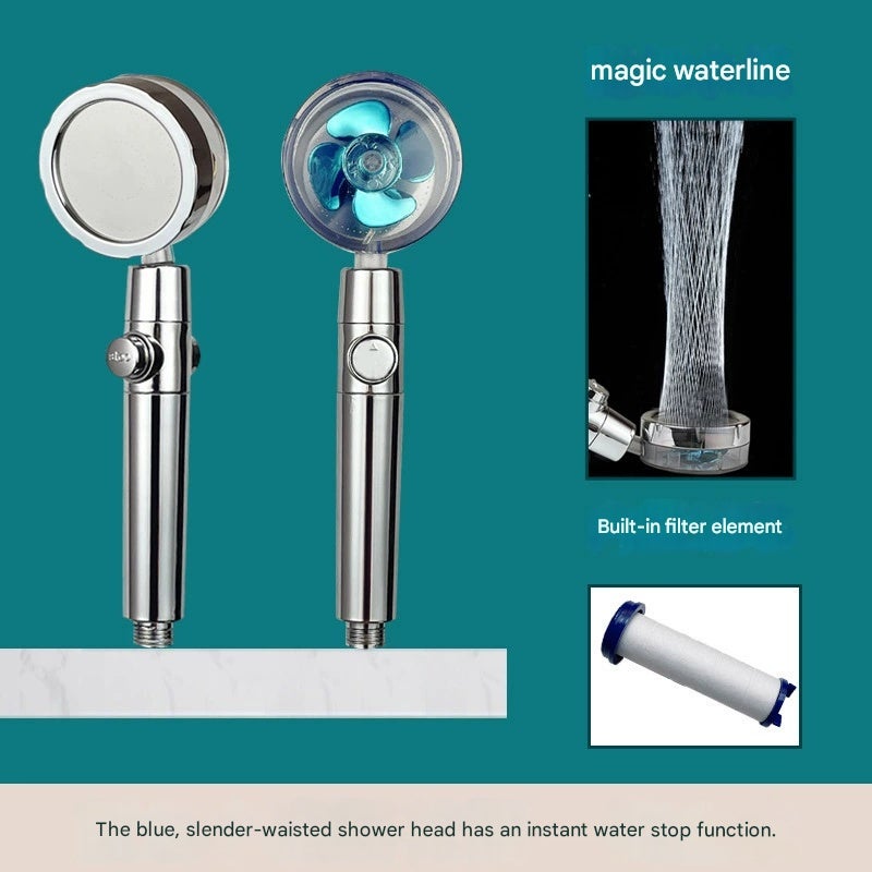 High-Pressure Shower Head: Silver ABS 4-Inch Universal Interface - Turbocharged Filtered Shower Head for Bathroom Shower Use - Image 3