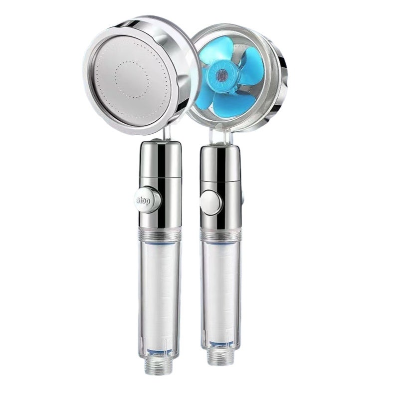 High-Pressure Shower Head: Silver ABS 4-Inch Universal Interface - Turbocharged Filtered Shower Head for Bathroom Shower Use - Image 1