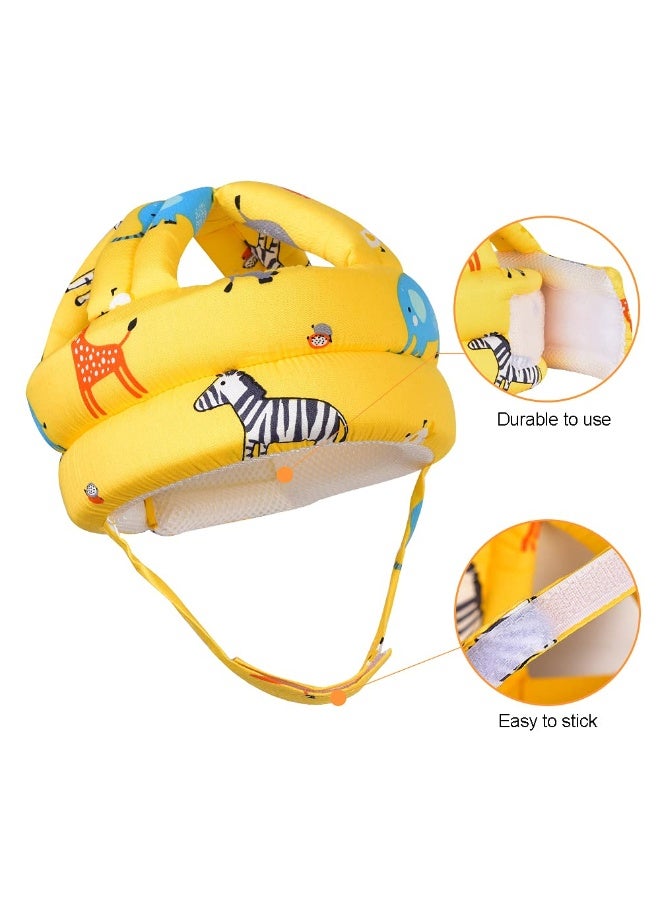 Umtiti Baby Adjustable Helmet, Lightweight and Soft, Great for Baby Learning to Walk and Crawl. Zoo,Yellow - Image 2