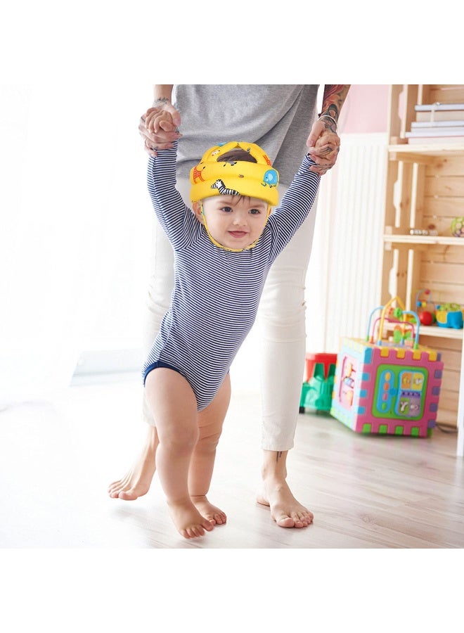 Umtiti Baby Adjustable Helmet, Lightweight and Soft, Great for Baby Learning to Walk and Crawl. Zoo,Yellow - Image 4