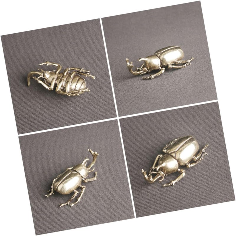 klarako 2pcs Mini Antique Photo Statue Feng Shui Beetle Sculpture Home Prop Learning Dashboard Figurines Collectible Decor Kid Tabletop Animal Insecet Decorations Table Vintage - Image 3