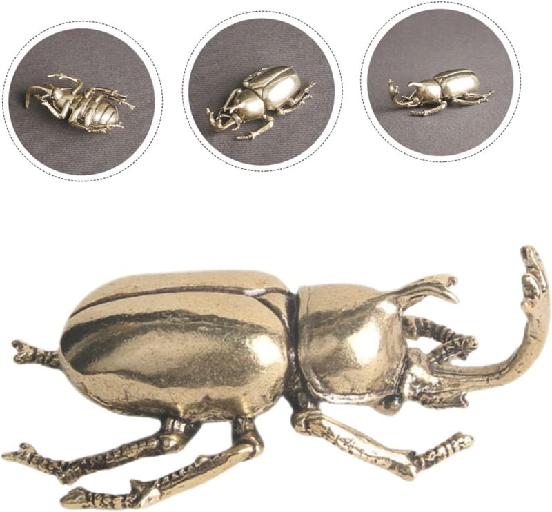 klarako 2pcs Mini Antique Photo Statue Feng Shui Beetle Sculpture Home Prop Learning Dashboard Figurines Collectible Decor Kid Tabletop Animal Insecet Decorations Table Vintage - Image 5