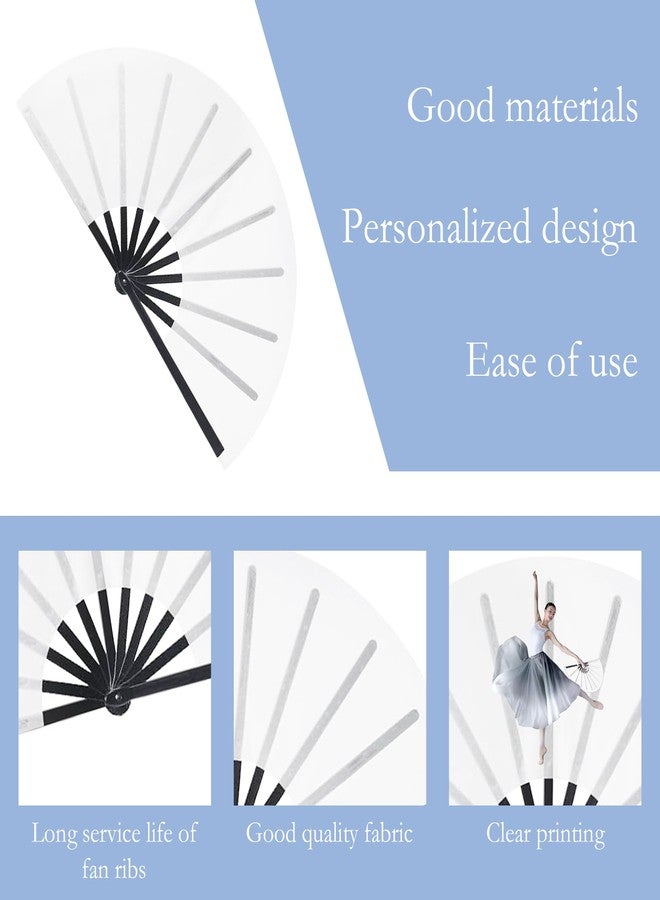 CYUXING 3Pcs Sublimation Folding Fan, Sublimation Fans Blank Foldable Customized DIY Making Kit, Good Size Suitable for Dance Engagement Wedding Interior Decoration - Image 3